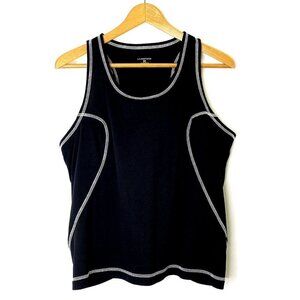 Lands' End Cycling Tank Top Petite Womens size XLP Bra Shelf Back Pockets Black